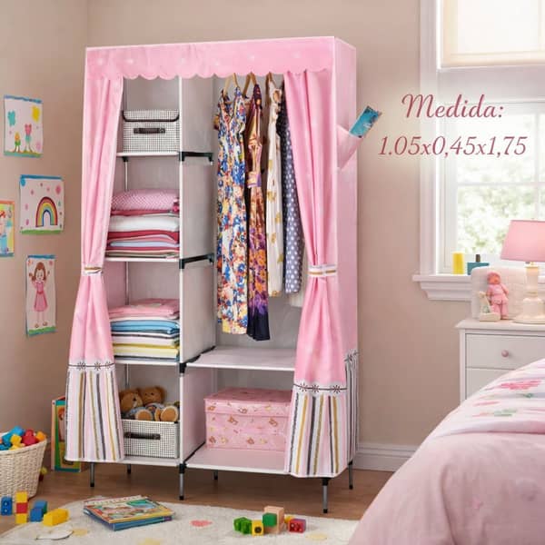 Ropero Portatil Niña Rosa 